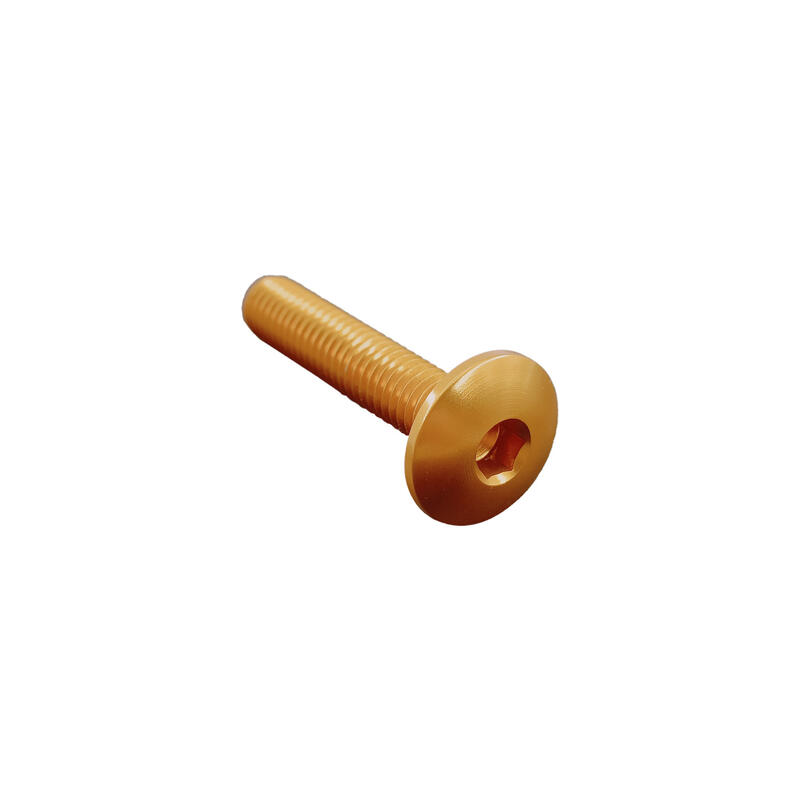 Button Head Ergal Cl 002 M6 L. 10 Head Ø14  Ergal (7075 T6) Oro