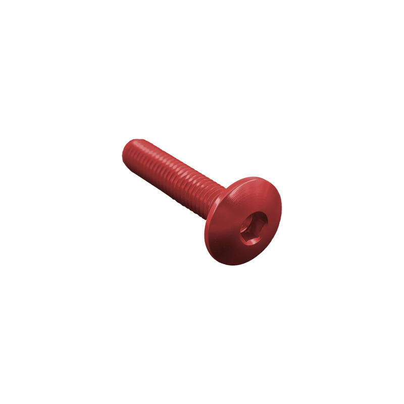 Button Head Ergal Cl 002 M6 L. 10 Head Ø14  Ergal (7075 T6) Rosso