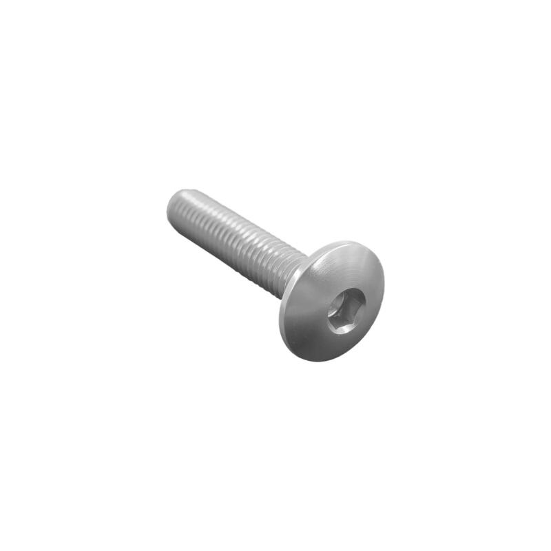 Button Head Ergal Cl 002 M6 L. 10 Head Ø14  Ergal (7075 T6) Argento