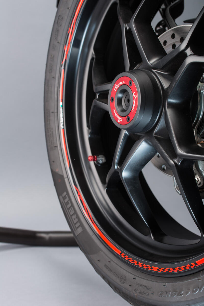 Kit Protezioni Perno Ruota per Mv Agusta Rosso