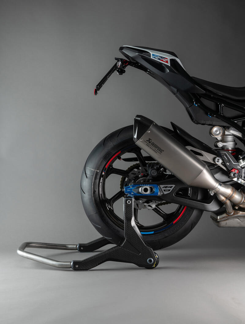 Carbon Rear Stand with Rollers for Ducati, Bmw Nero