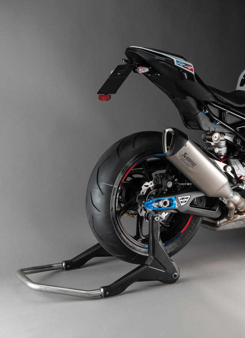 Carbon Rear Stand with Rollers for Ducati, Bmw Nero