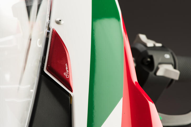 Pair Mirror Block-Off Plates for Ducati Rosso