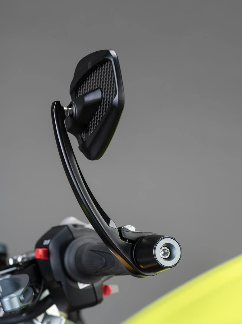 Pair of Aluminium-Carbon Mirrors (Bar-End Fix) for Yamaha, Bmw, Ktm, Triumph Nero