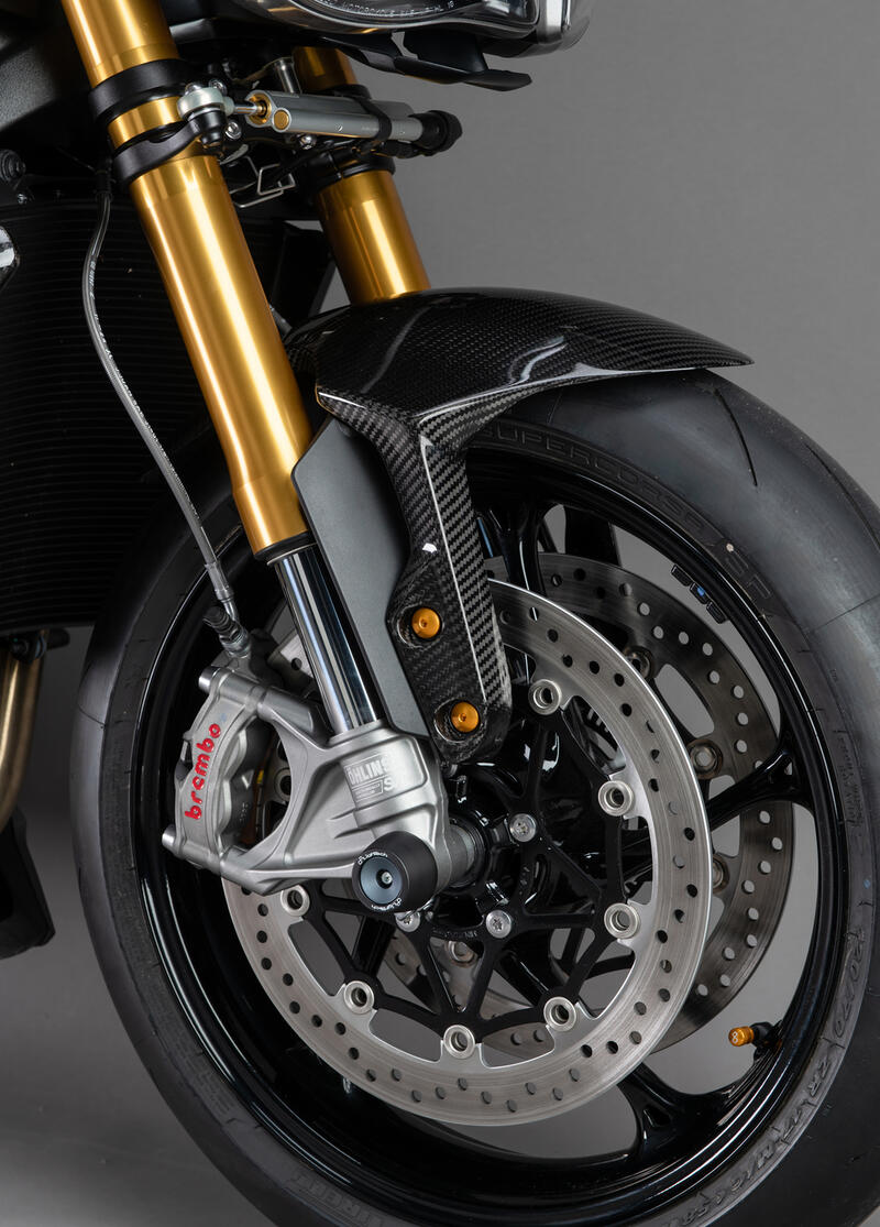 Parafango Ant. In Carbonio per Triumph Lucido