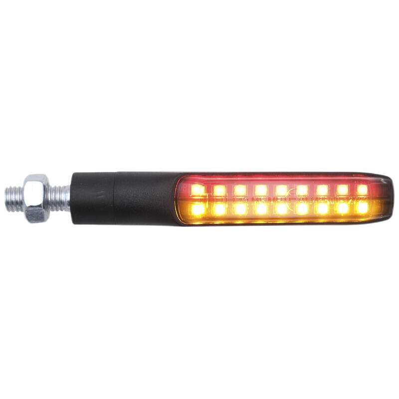 Turn signals + rear red light + stop light (Pair Of Homologated E8 Led Turn Signals) Nero