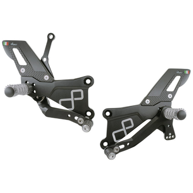 Adjustable Rear Sets With Fixed Foot Pegs - TRACK USE Naturale