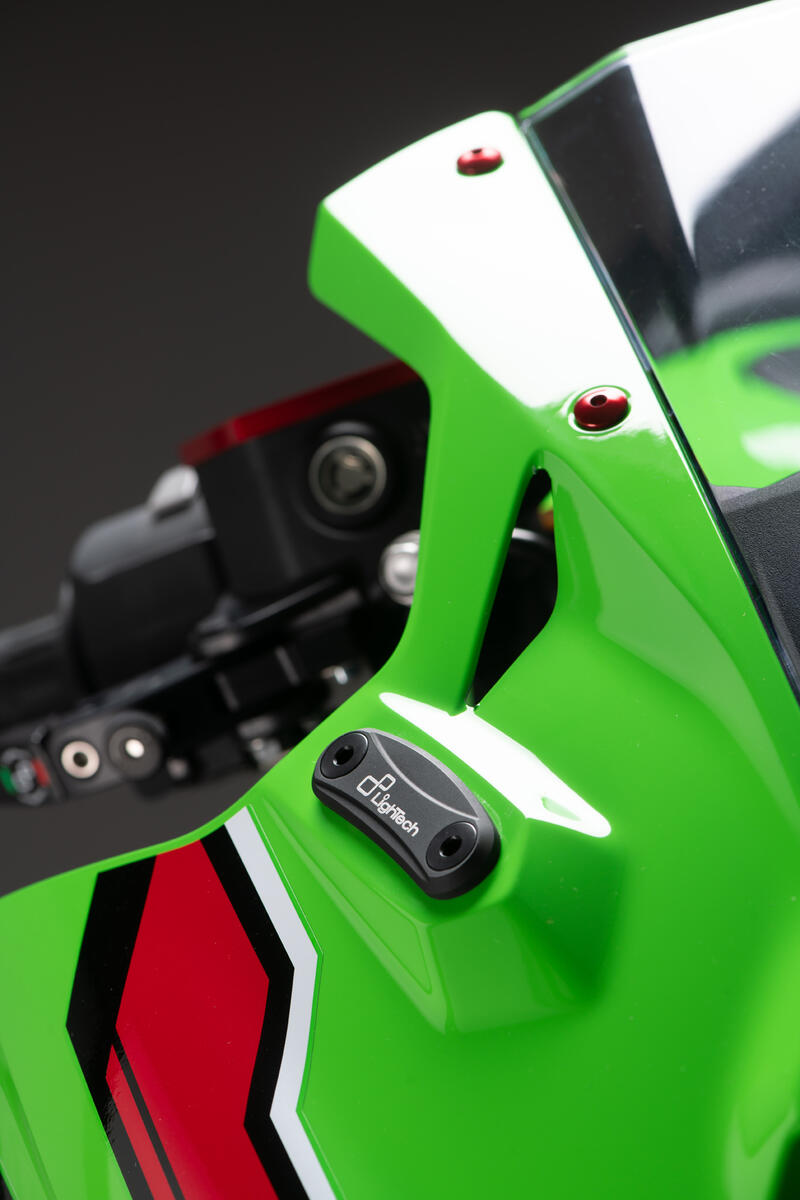 Coppia Tappi Sede Specchio per Kawasaki Nero